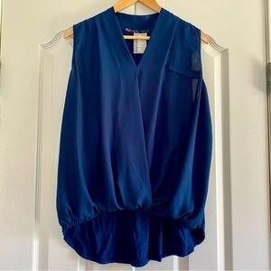 Dolan Left Coast Collection | Anthropologie Navy Sleeveless Bubble Blouse